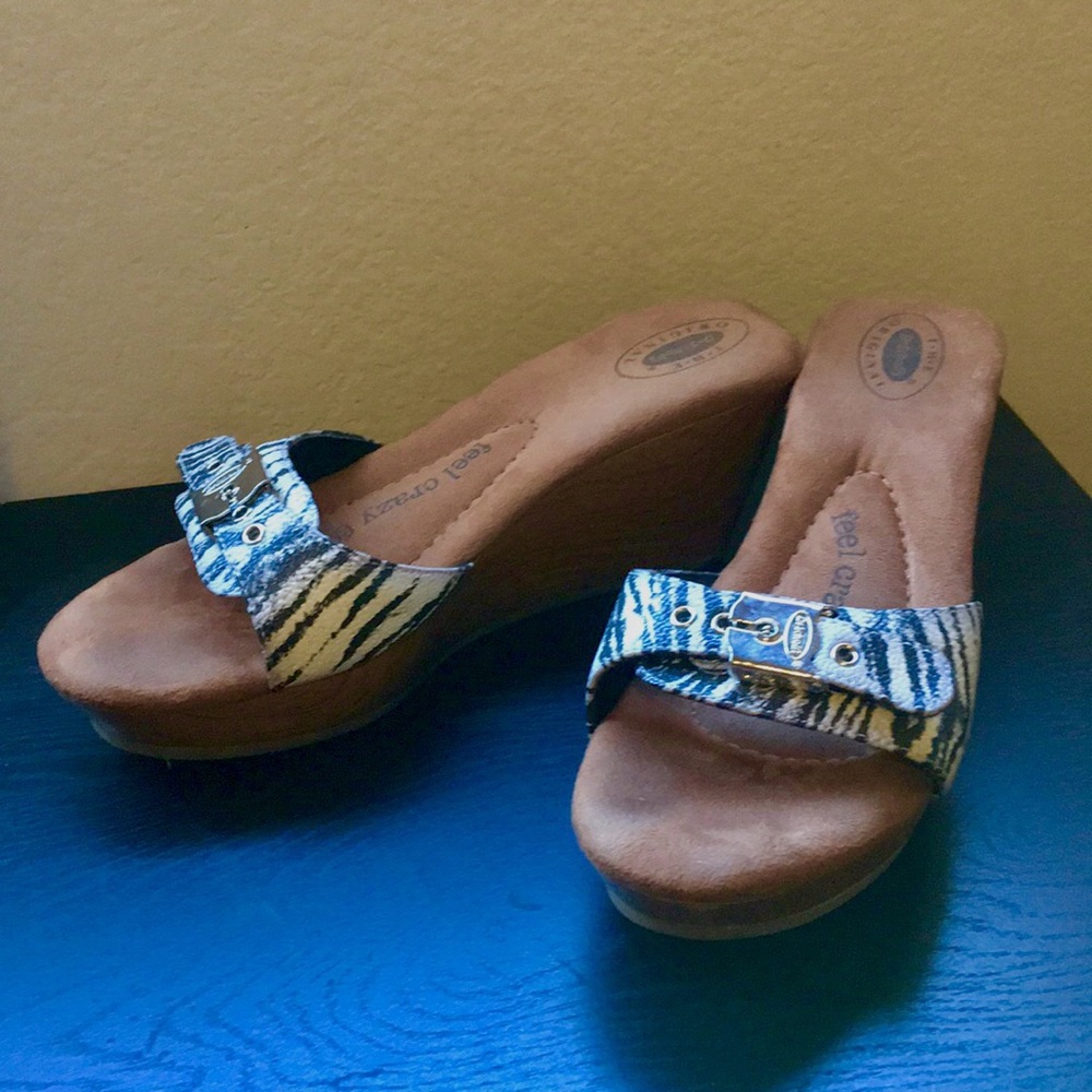 Dr Scholls Zebra & Wood Comfort Wedge